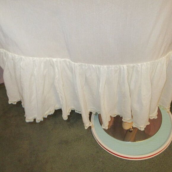 60s Vtg Dinaz Long Petticoat Waist Slip Size XL Eyelet Ruffle Tier Butter Yellow - Picture 11 of 12